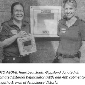 Newspaper clipping showing two origional members of Heartbeat South Gippsland